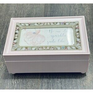 Sankyo No One Sparkles Like You Ballerina Jeweled Pink Jewelry Music Box New